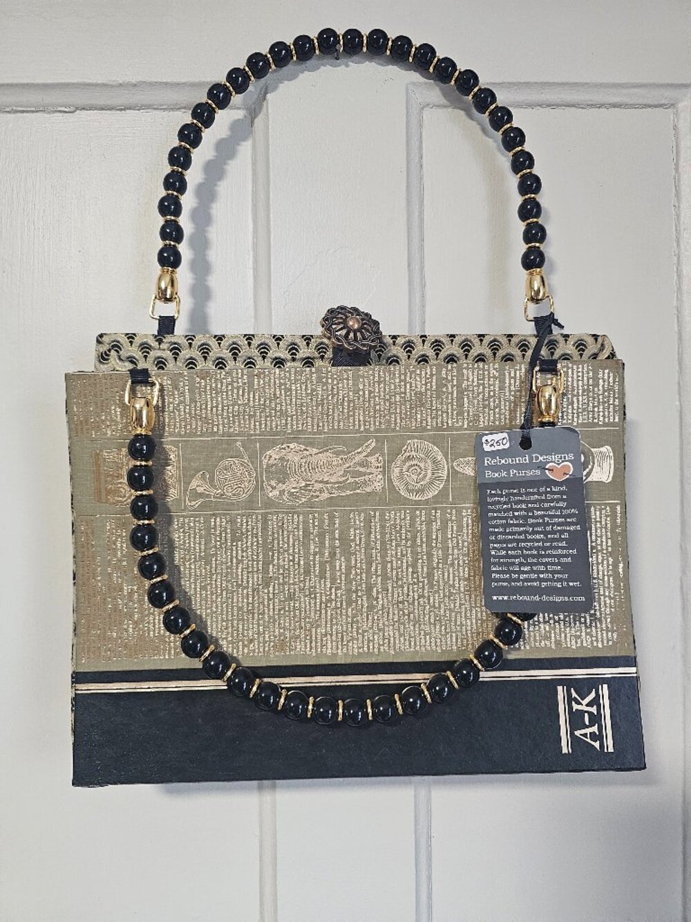 Rebound Designs Book Purse | Handmade | One of a Kind | Beaded Handle